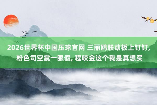 2026世界杯中国压球官网 三丽鸥联动板上钉钉， 粉色司空震一眼假， 程咬金这个我是真想买