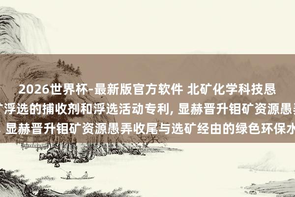 2026世界杯-最新版官方软件 北矿化学科技恳求用于含泥脉石硫化钼矿浮选的捕收剂和浮选活动专利， 显赫晋升钼矿资源愚弄收尾与选矿经由的绿色环保水平