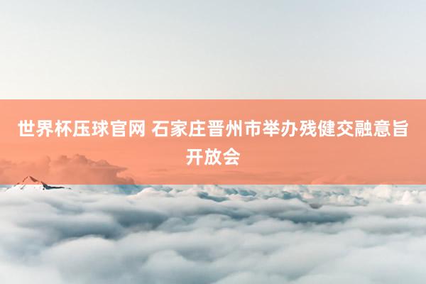 世界杯压球官网 石家庄晋州市举办残健交融意旨开放会