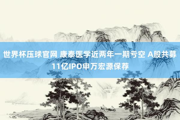 世界杯压球官网 康泰医学近两年一期亏空 A股共募11亿IPO申万宏源保荐