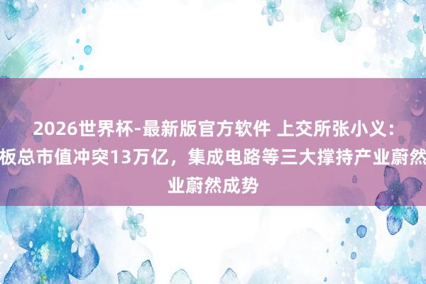 2026世界杯-最新版官方软件 上交所张小义：科创板总市值冲突13万亿，集成电路等三大撑持产业蔚然成势