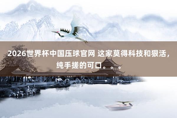 2026世界杯中国压球官网 这家莫得科技和狠活，纯手搓的可口。。。