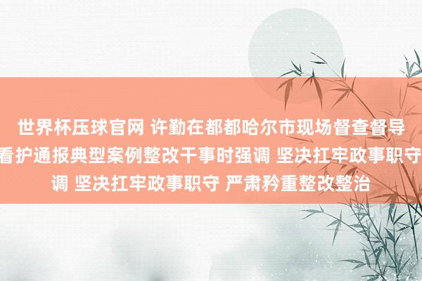 世界杯压球官网 许勤在都都哈尔市现场督查督导中央生态环境保护看护通报典型案例整改干事时强调 坚决扛牢政事职守 严肃矜重整改整治