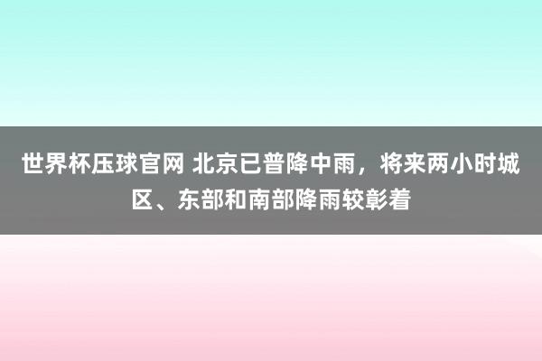世界杯压球官网 北京已普降中雨，将来两小时城区、东部和南部降雨较彰着