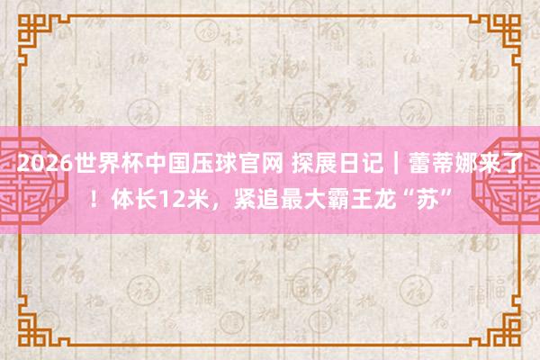 2026世界杯中国压球官网 探展日记｜蕾蒂娜来了！体长12米，紧追最大霸王龙“苏”