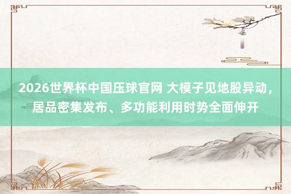 2026世界杯中国压球官网 大模子见地股异动，居品密集发布、多功能利用时势全面伸开