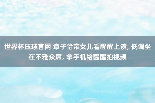 世界杯压球官网 章子怡带女儿看醒醒上演， 低调坐在不雅众席， 拿手机给醒醒拍视频