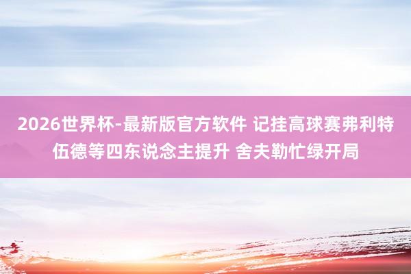 2026世界杯-最新版官方软件 记挂高球赛弗利特伍德等四东说念主提升 舍夫勒忙绿开局