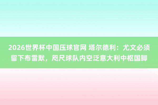 2026世界杯中国压球官网 塔尔德利：尤文必须留下布雷默，咫尺球队内空泛意大利中枢国脚