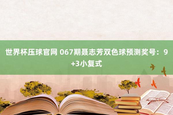 世界杯压球官网 067期聂志芳双色球预测奖号:9+3小复式